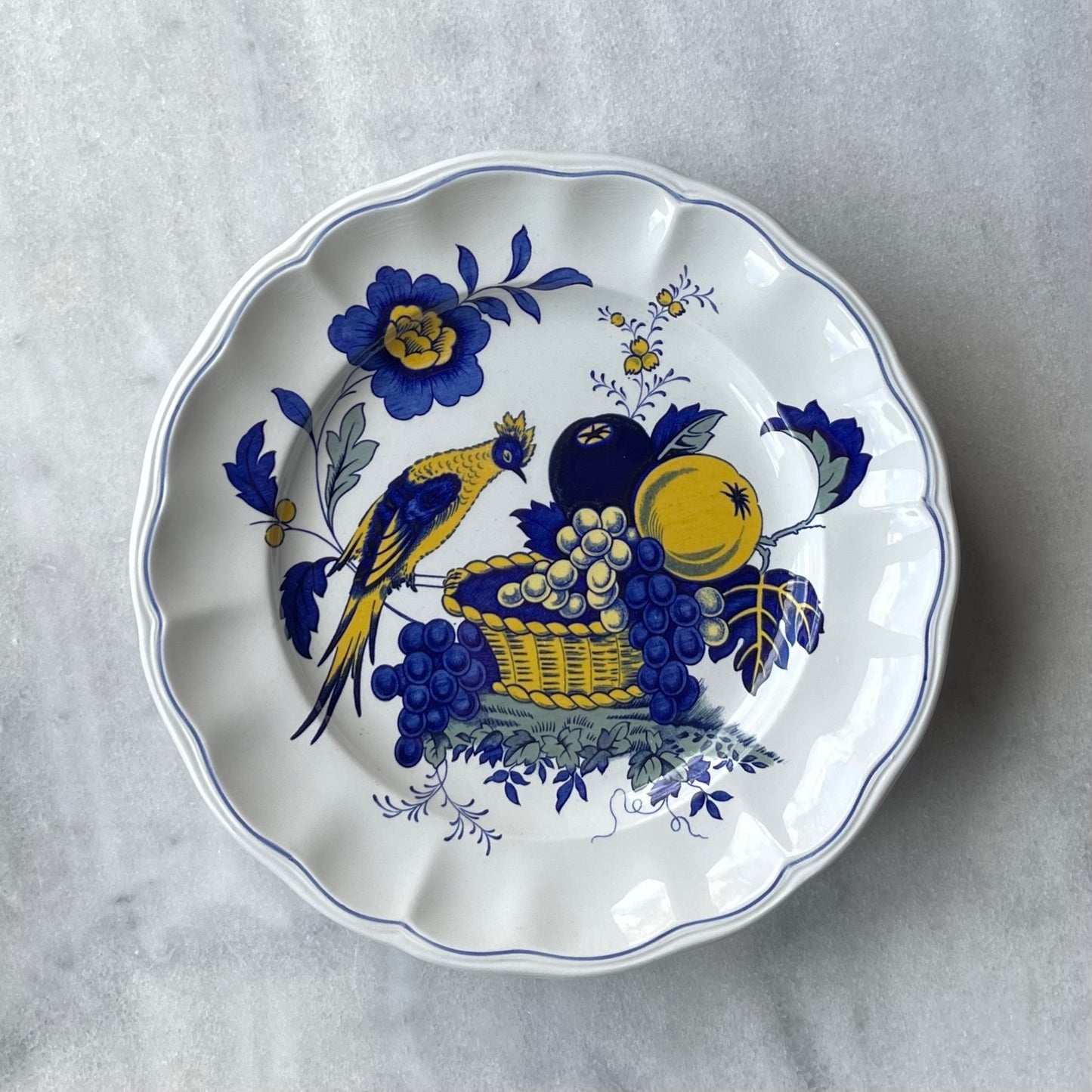 🏴スポード ブルーバード 花リム 23cmプレート