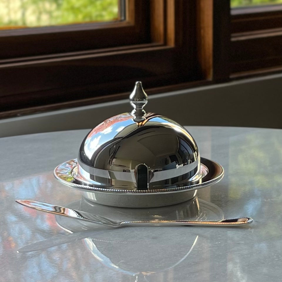 🏴アーサープライス シルバープレート バターディッシュ&バターナイフ