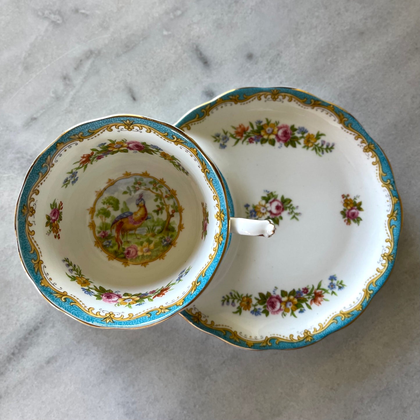 🇬🇧ロイヤルアルバート チェルシーバード ブルー テニスセット