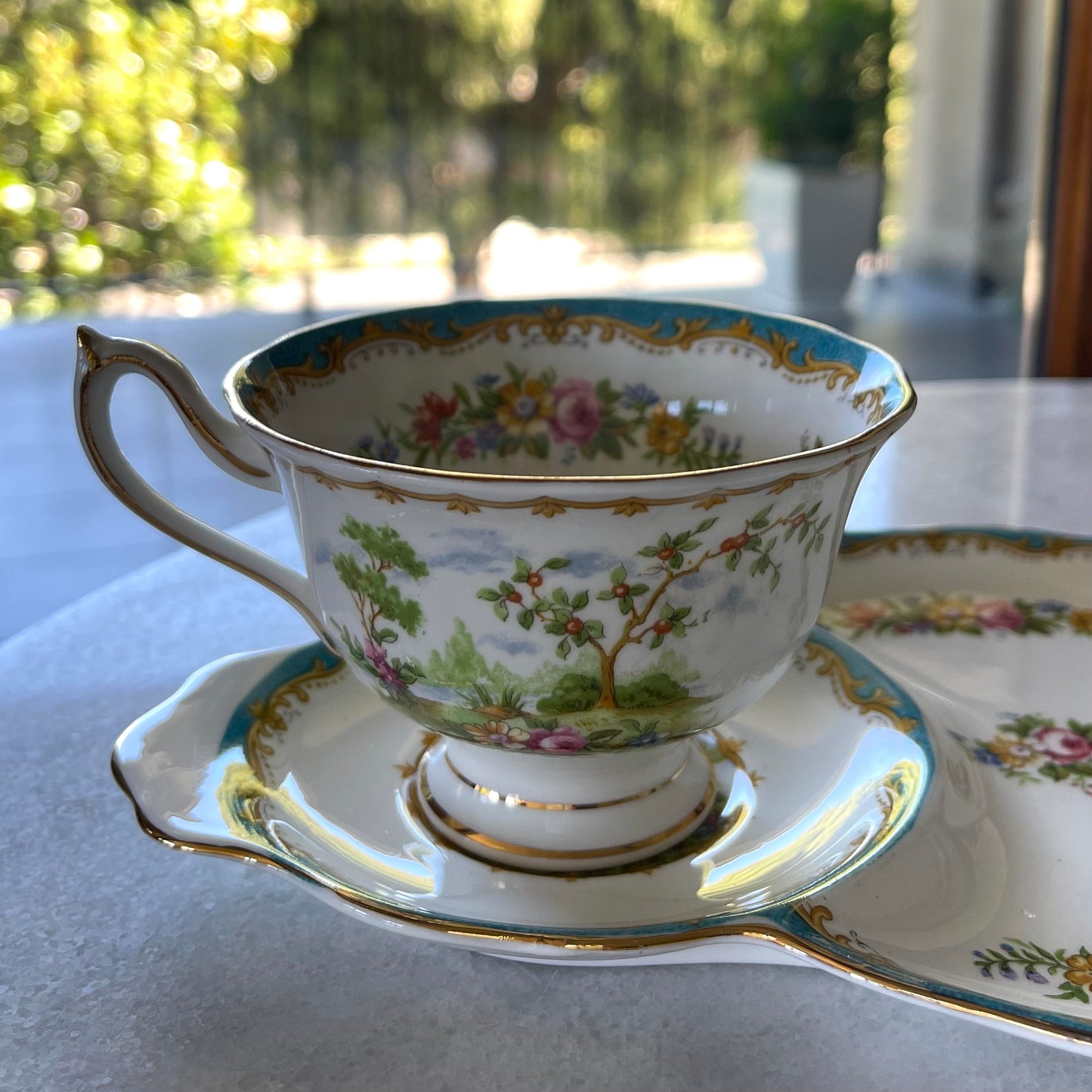 🇬🇧ロイヤルアルバート チェルシーバード ブルー テニスセット