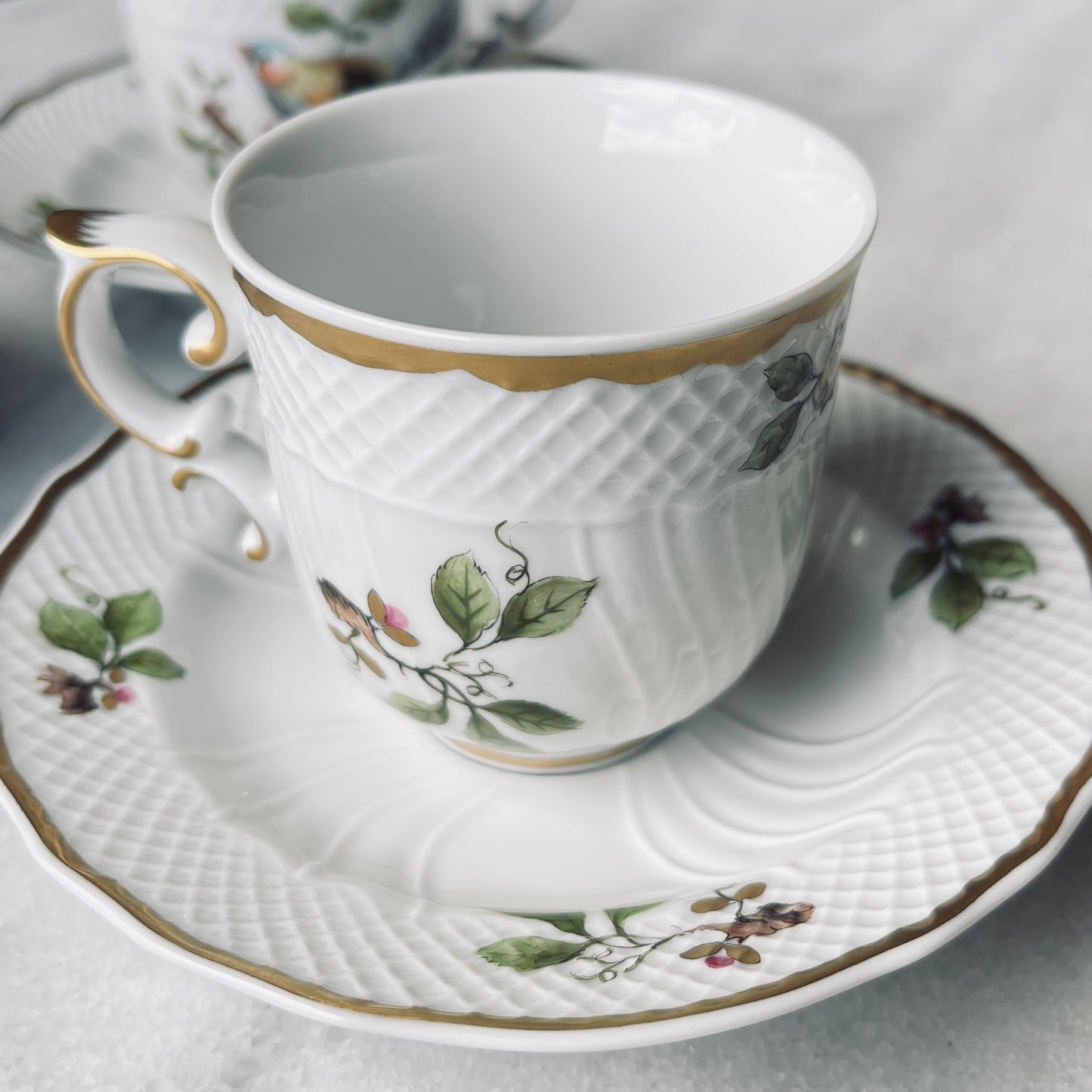 🇭🇺ホロハーザ Madaras/Forest Birds エスプレッソカップ&ソーサー2客+シュガーポットセット