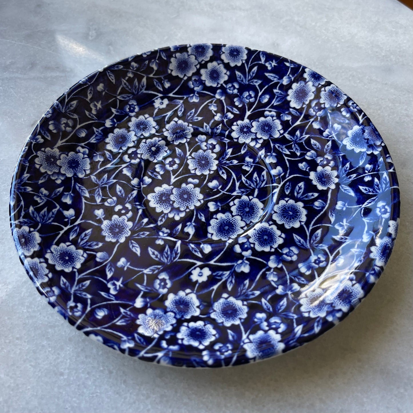 🏴バーレイ ブルーキャリコ クリームスープカップ&ソーサー