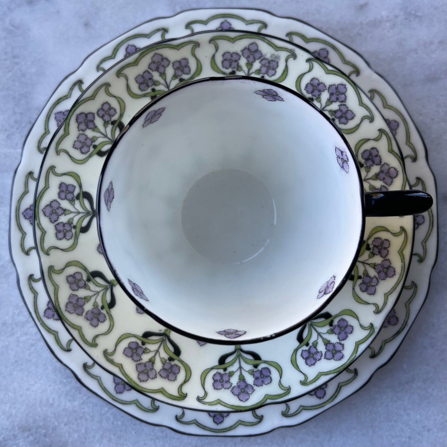 🇬🇧ロイヤルドルトン アンティーク アール・ヌーヴォー コーヒーカップ&ソーサー+サイドプレート