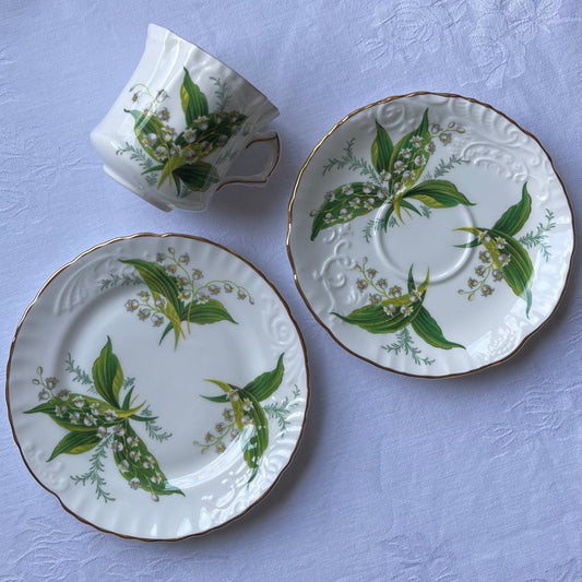 🏴ハマースレイ すずらん コーヒーカップトリオ(ソーサー&サイドプレート)